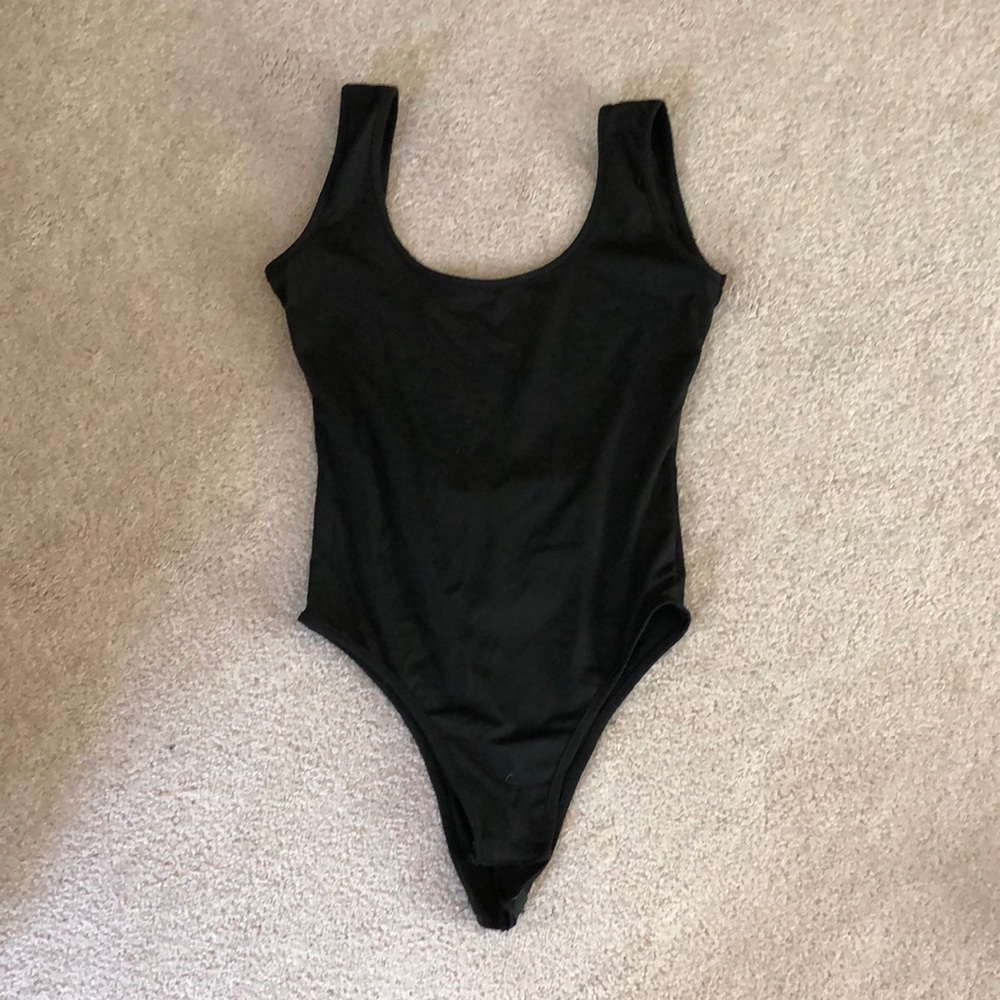 Black low back body suit